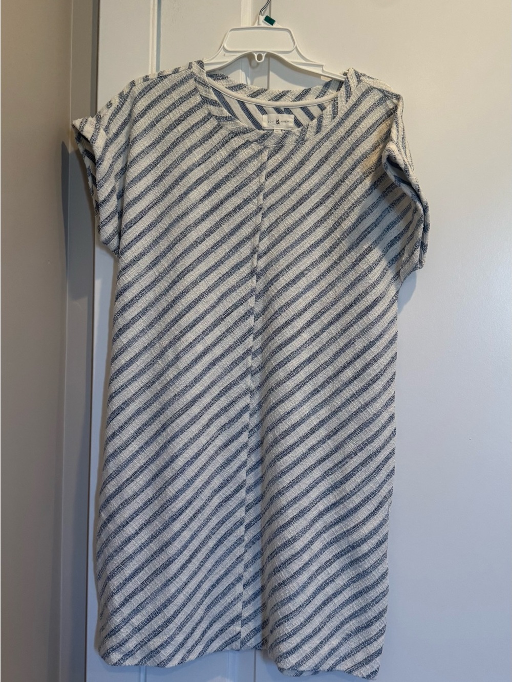 Lou & Grey Blue & White Diagonal Stripe Dress